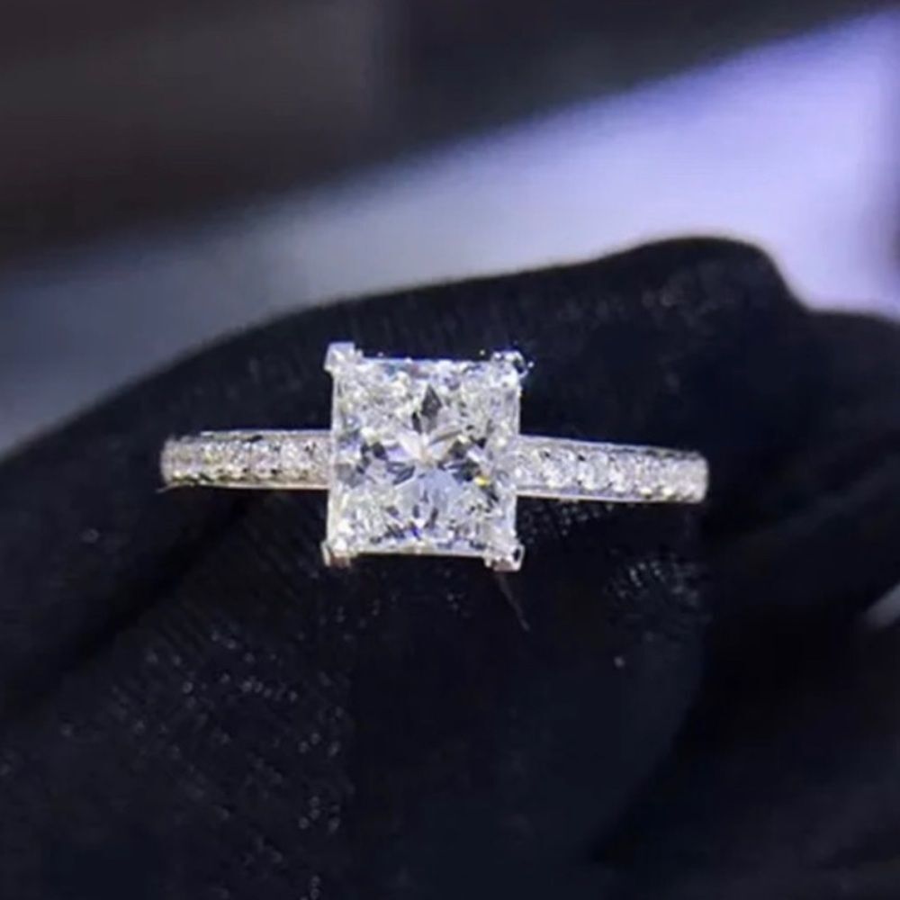 WHITE SAPPHIRE ENGAGEMENT RING NEW SIZE 7 NEW - Picture 5 of 13